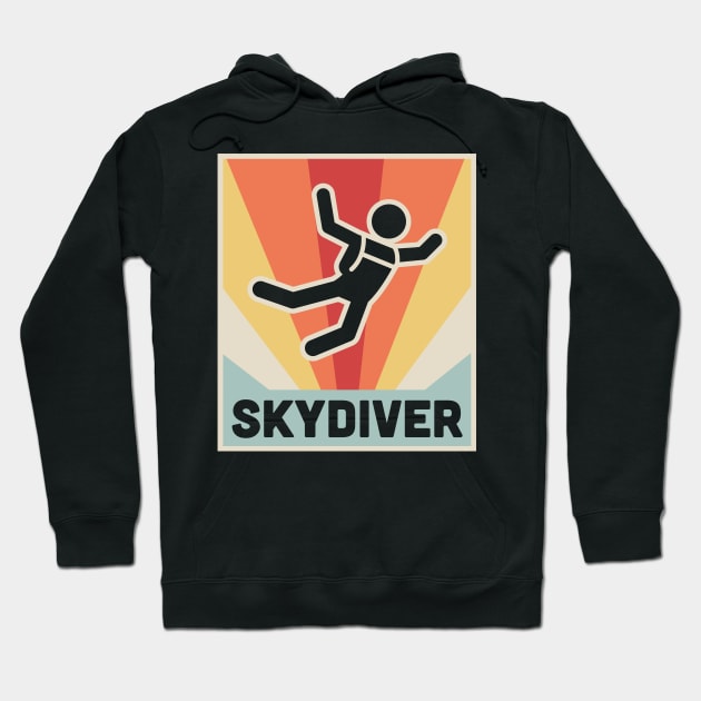 Vintage Style Skydiver Hoodie by MeatMan